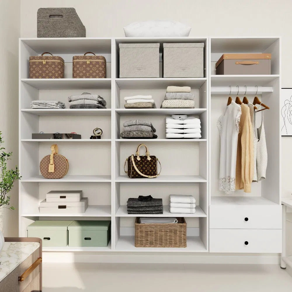 Freestanding White Wardrobe Closet