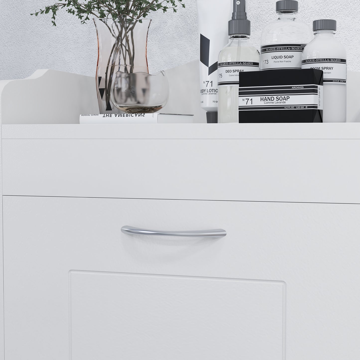 31  Tilt Out Laundry Hamper, Free Standing Bathroom Storage Cabinet  Home Organizer, White