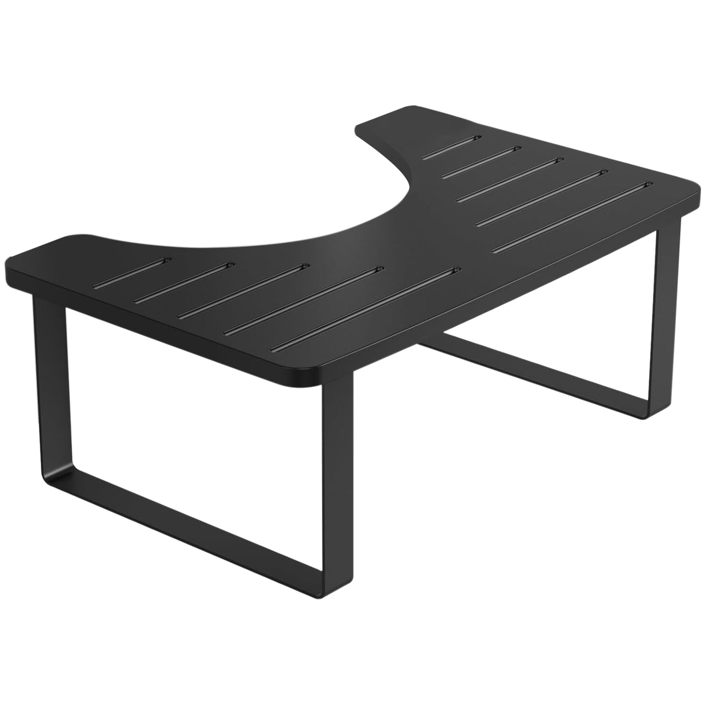 1Pc Wooden Metal Potty Stool  6.69in In Bathroom Toilet Stool For Children Rustproof Anti-Slip Poop Stool Black