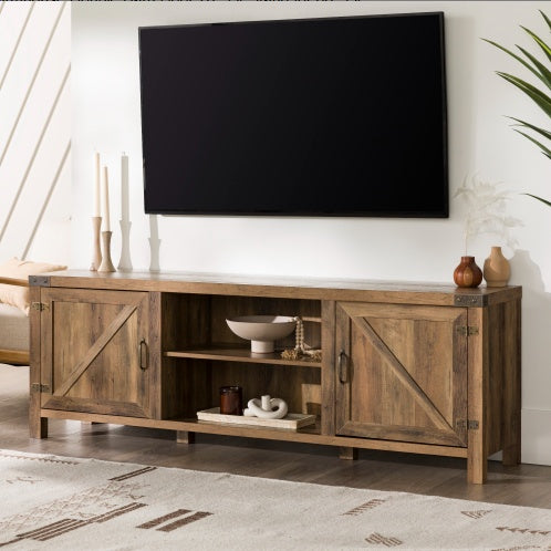 Oak Barn Door TV Stand
