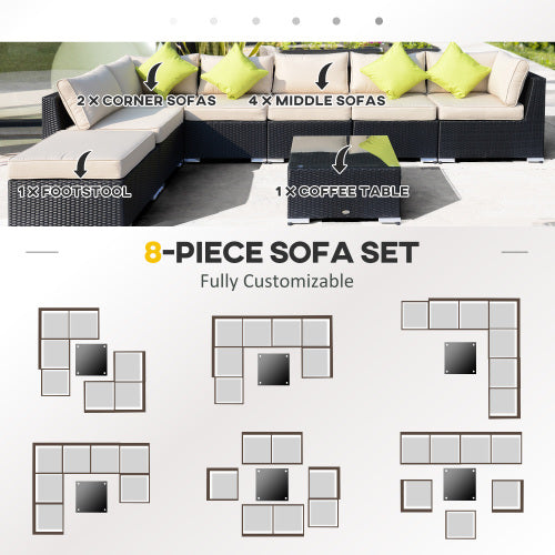 Black Rattan Corner Sofa