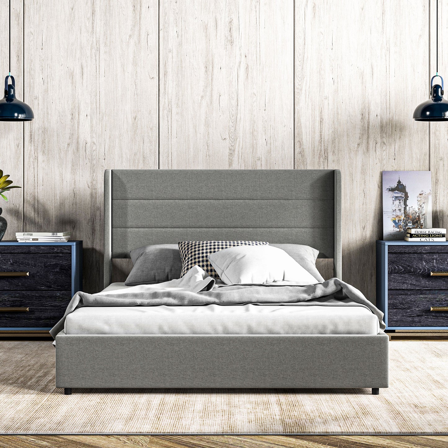Full Bed Frame with Storage Drawers