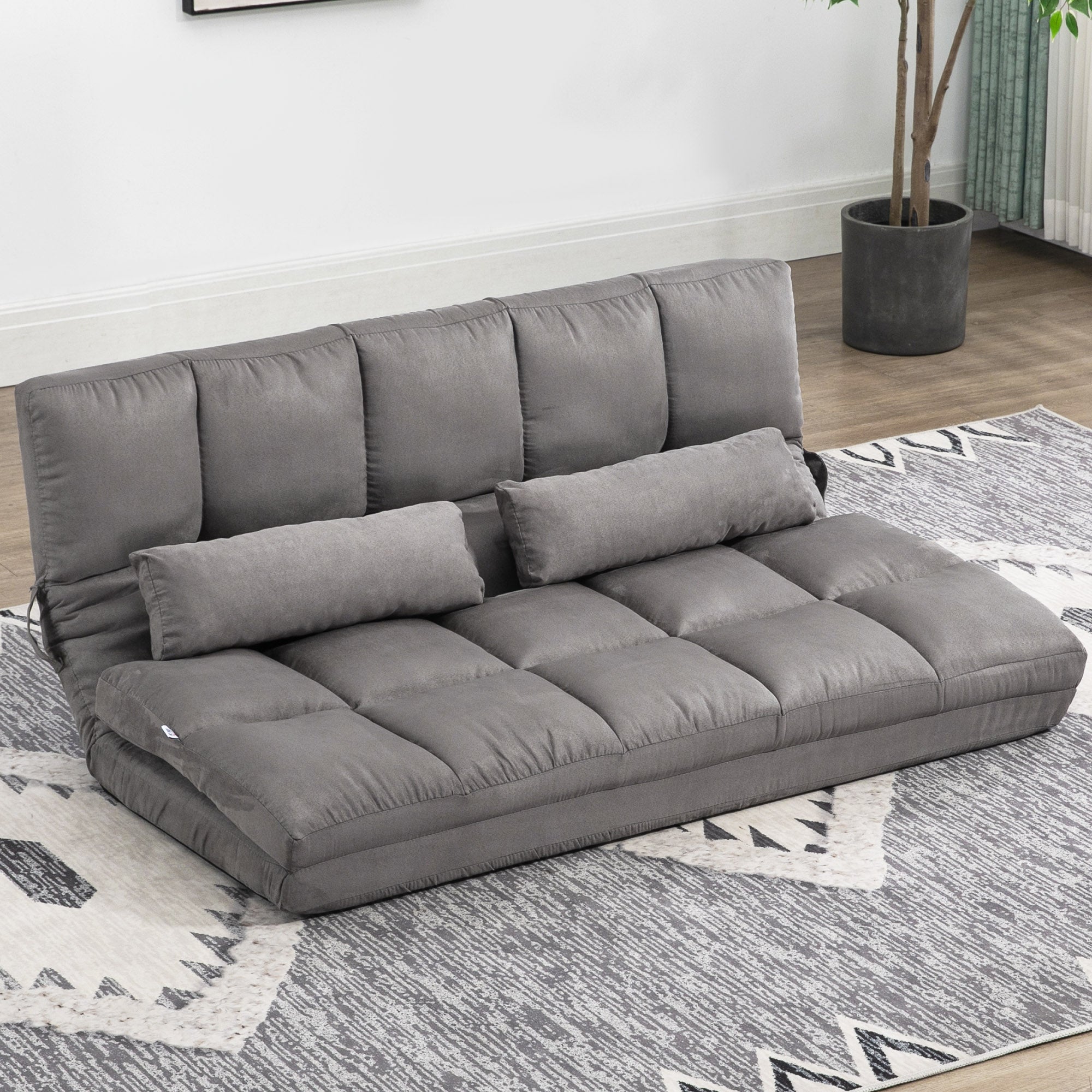 Grey Convertible Floor Sofa