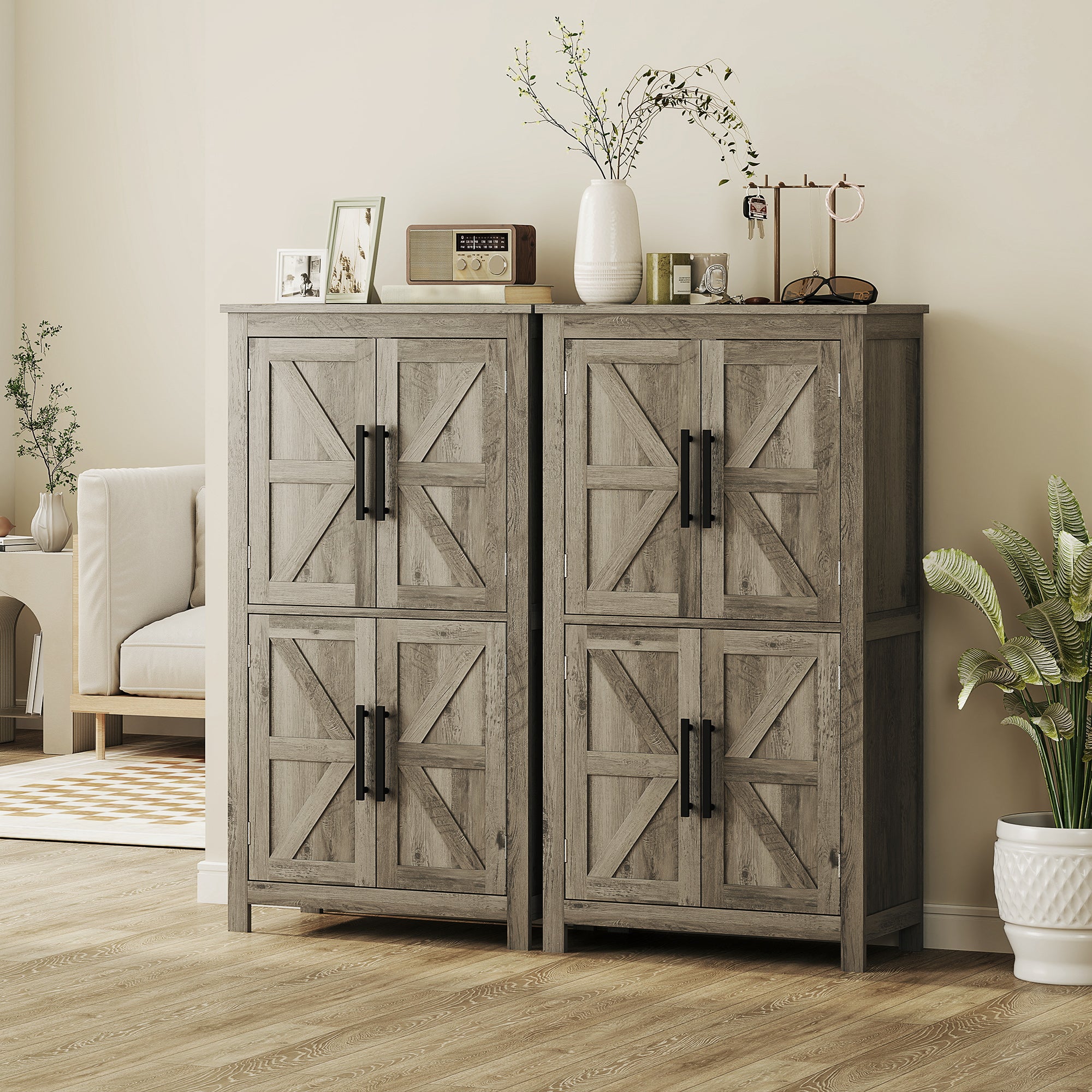 Grey Modern Storage Cabinet