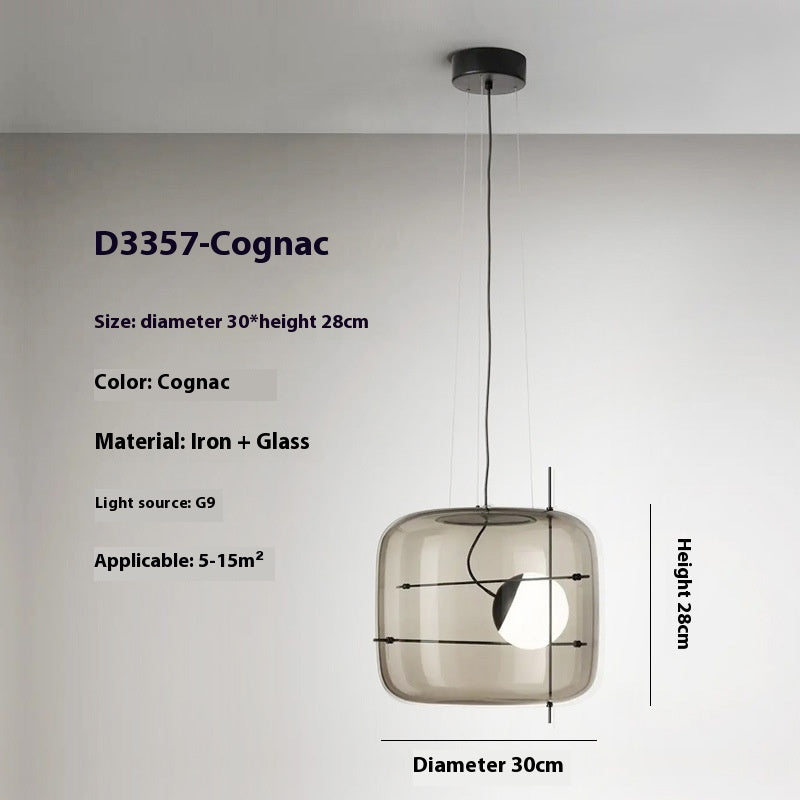 Creative Art Modern Minimalist Glass Bedroom Bedside Chandelier