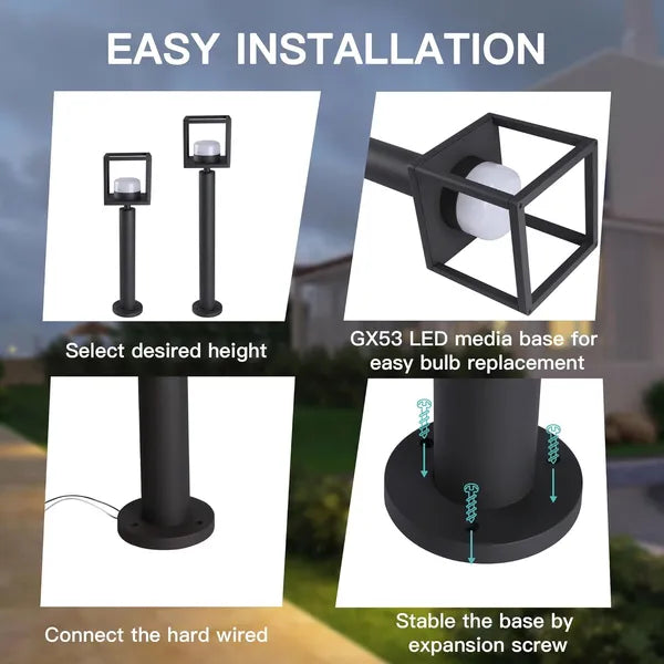Outdoor Pathway Light LED Bollard Waterproof Garden Landscape Lighting Floor Lamp For Walkway 36516