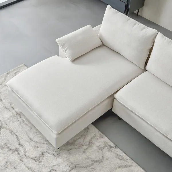 Linen Right Chaise Sectional Sofa