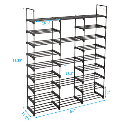 9 Tiers Shoe Rack Storage Organizer Shoe Shelf Organizer For Entryway Holds 50-55 Pairs Shoe, Stackable Shoe Cabinet Shoe Rack