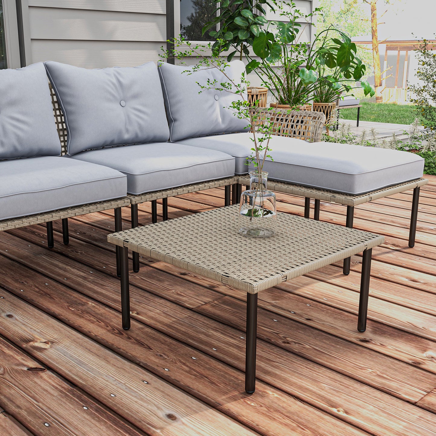 5-Piece Patio Furniture Set with Sofa