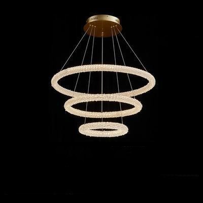 Crystal Ring Chandelier 100cm Tiered Design