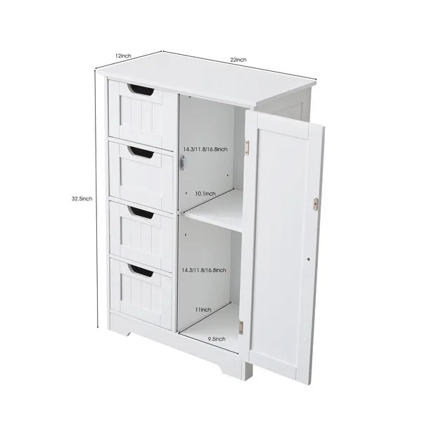 White Freestanding Storage Cabinet
