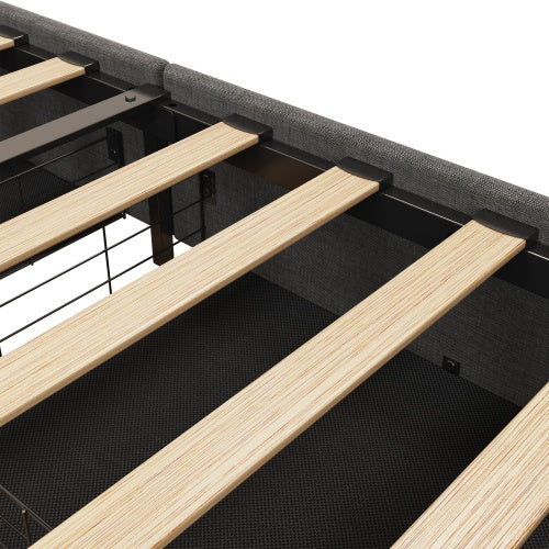 Dark Grey Upholstered Bed