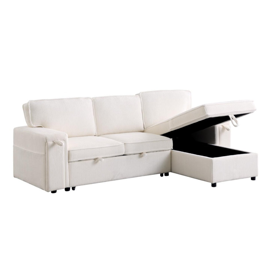 Beige Chenille Sectional Sofa