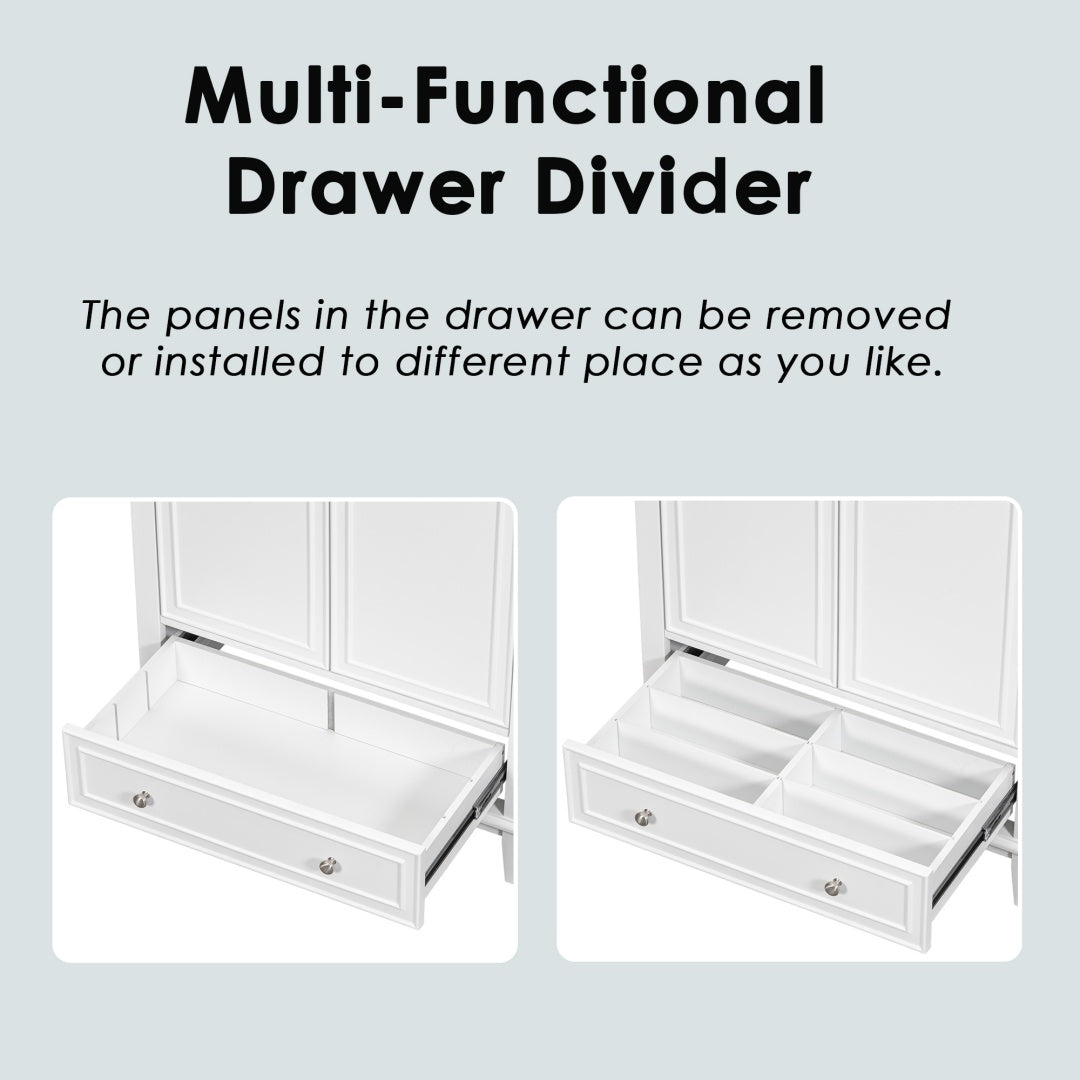 30 Bathroom Vanity With Sink Combo, Multi-functional Bathroom Cabinet With Doors And Drawer, Solid Frame And MDF Board, White