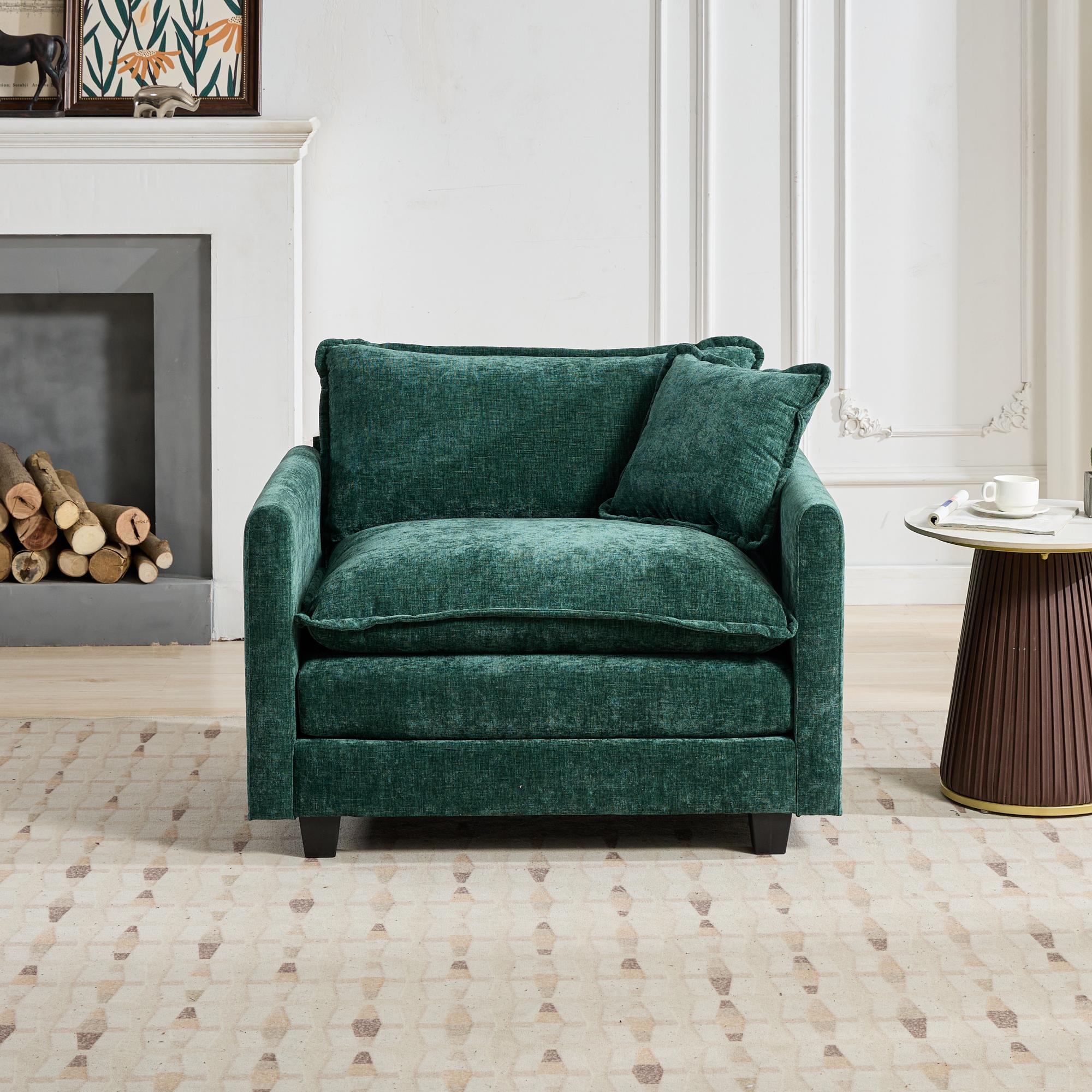 Green Chenille Sectional Sofa