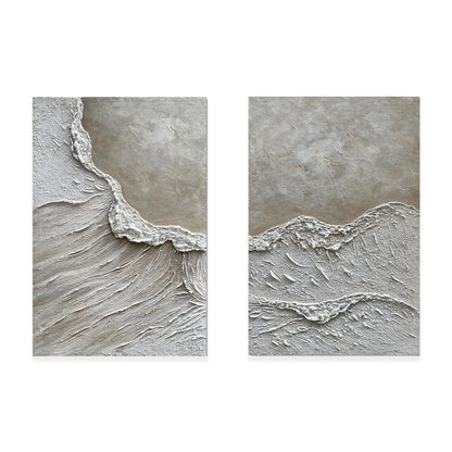 White Sand Texture Palette Knife Oil Painting Handmade Acrylic Art Canvas Unframed Wall Decor Picture For Home Design