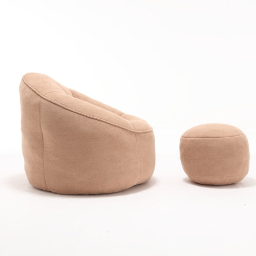 Foam Bean Bag Sofa Chair Tan Portable Design