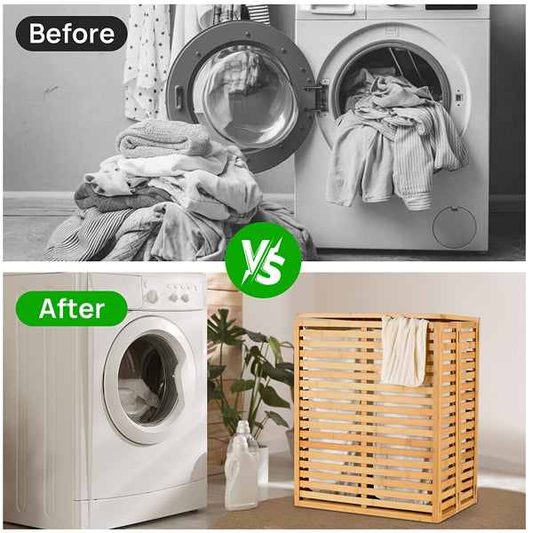 Bamboo Foldable Laundry Basket