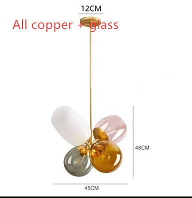 Nordic Creative Stained Glass Dining Room Chandelier