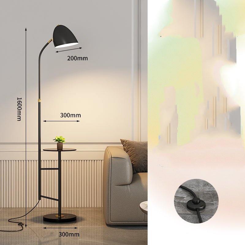 Black Marble Floor Lamp With Wireless Charging