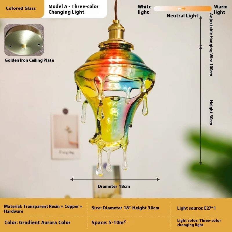 Melting Candle Water Drop Retro Restaurant Chandelier Personality Art