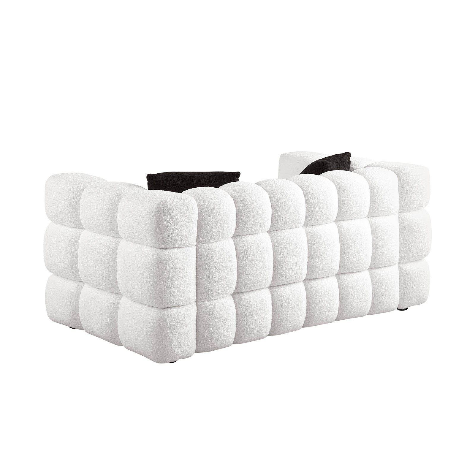 White Boucle 2-Seater Sofa