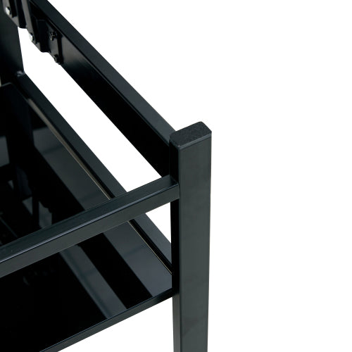 Black Glass Lift Top Table Two-Layer Storage