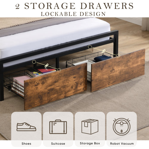 Gray LED Storage Bed