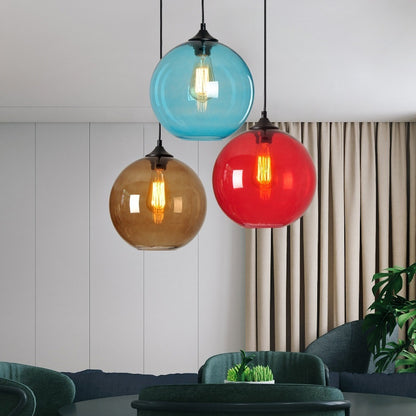 Creative Colored Glass Ball Chandelier