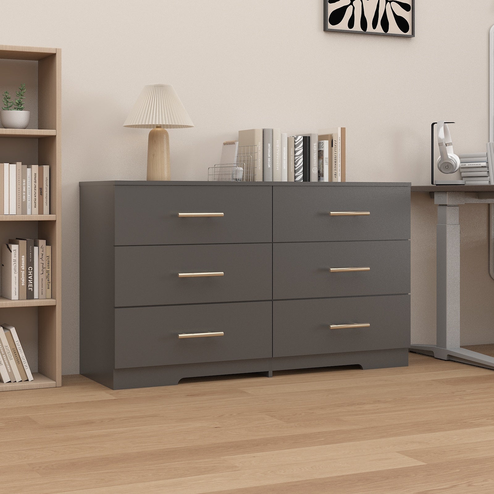 Black 6 Drawer Chest