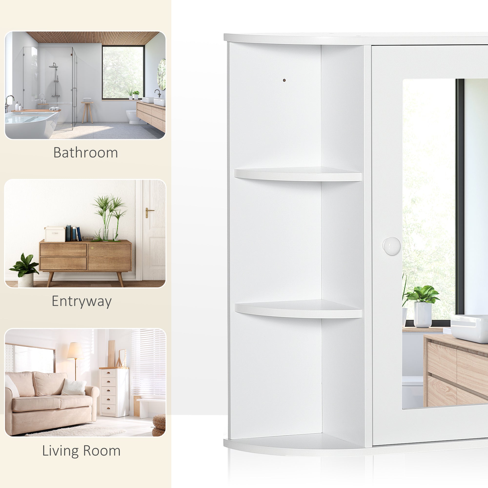 Glossy Mirrored Medicine Cabinet
