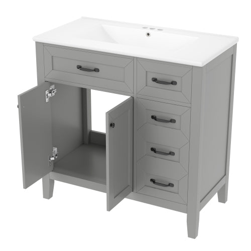 Gray Solid Vanity Cabinet