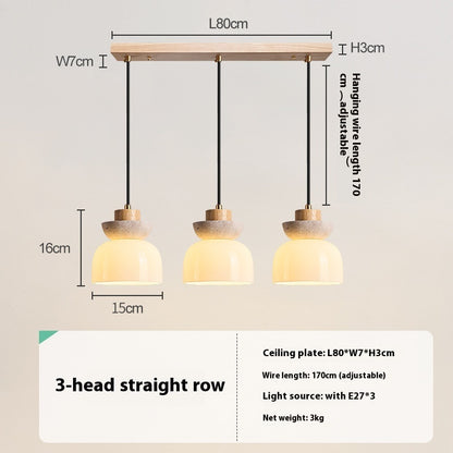 Japanese Style Bedroom Bedside Small Droplight Log Cream Style