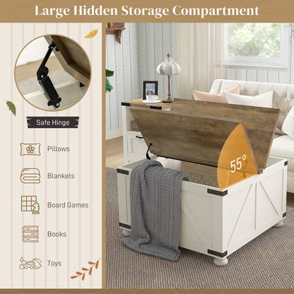 Farmhouse Coffee Table with Storage