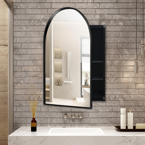 Arched Medicine Cabinet Matte Black
