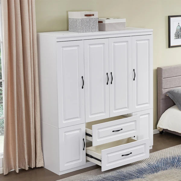 Wood Wardrobe Closet Spacious Storage Bedroom