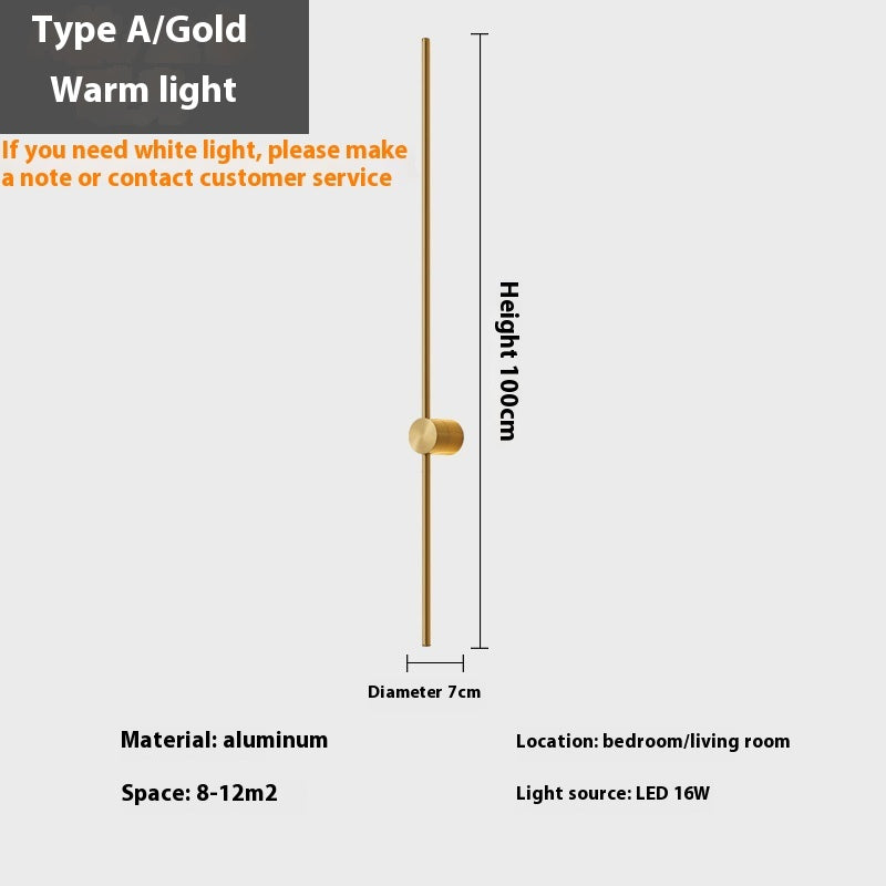 Rotatable Minimalist Strip Wall Lamp Simple Modern Living Room Wall Light Bulb