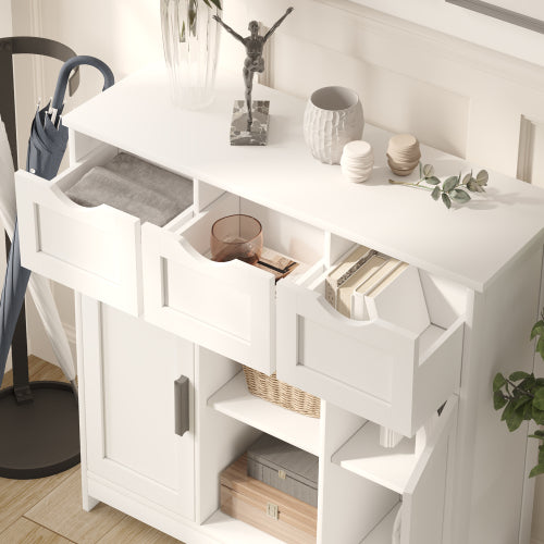 White Wooden Floor Cabinet