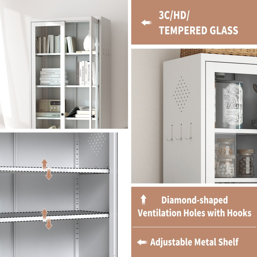 White Tall Storage Cabinet