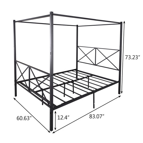 Black Metal Canopy Bed
