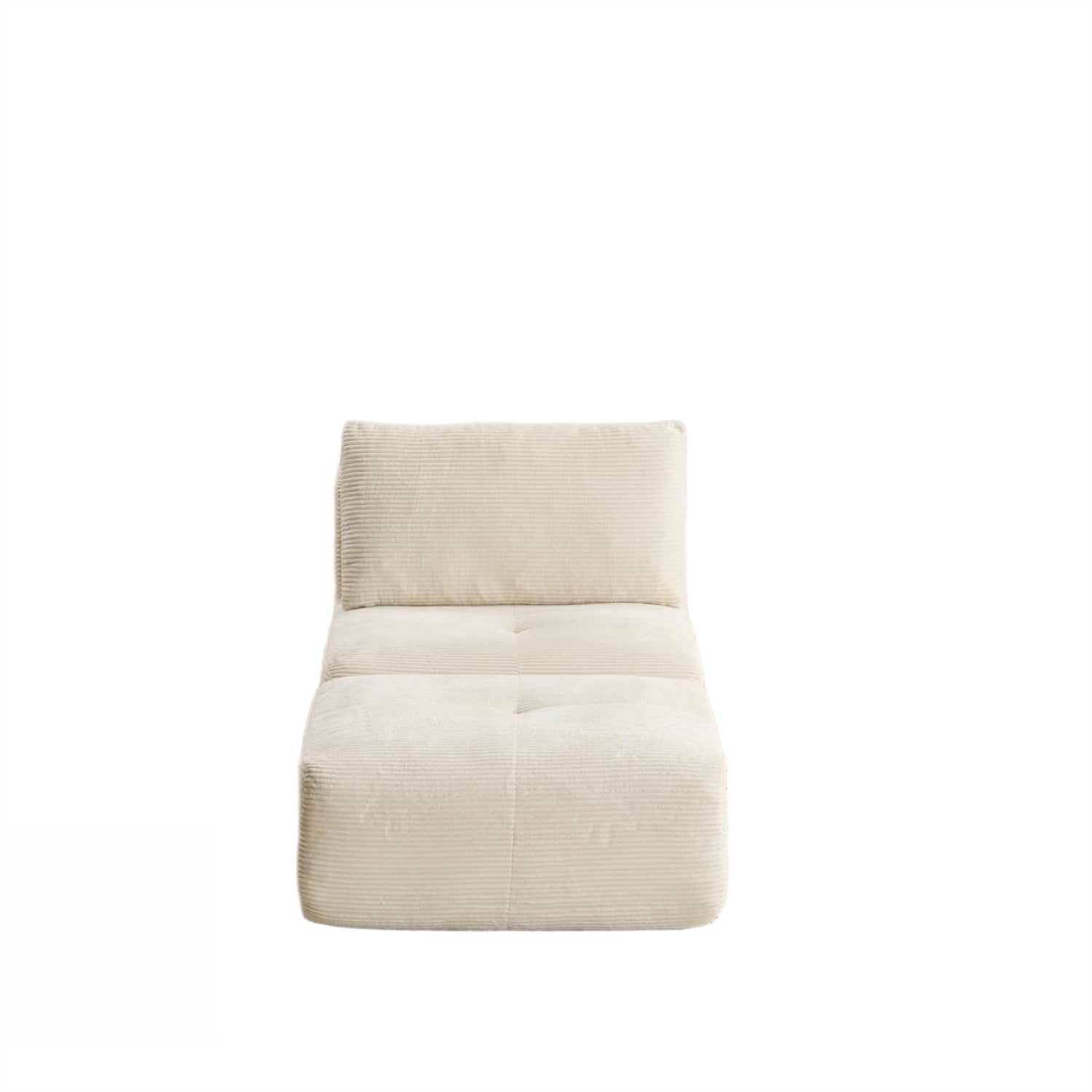 Beige Corduroy Chaise Sofa