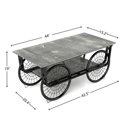Modern Style Coffee Table Rectangle Coffee Table End Side Table Retro Design Coffee