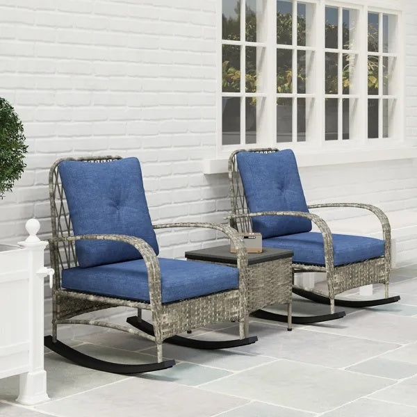 Gray Rattan Chaise Lounge