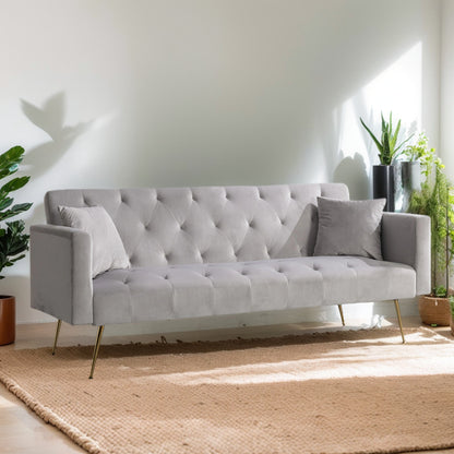 Modern Velvet  Sofa Bed Folding Futon For Lving Room