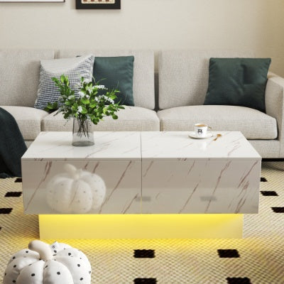 Coffee Table With Sliding Tabletop, Center Table With Hidden Storage Compartment, Extendable Table For Living Room