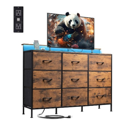 Fabric Drawer LED TV Stand