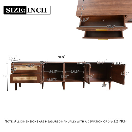 Rattan LED TV Console