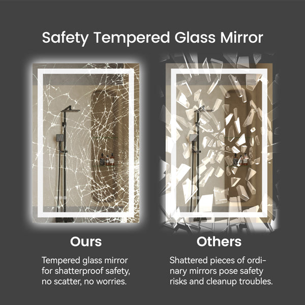 20 Inch X 28 Inch LED Bathroom Mirror