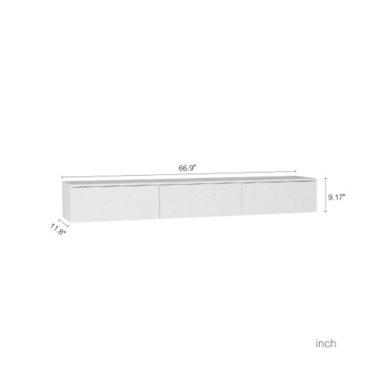 White LED Wall TV Stand