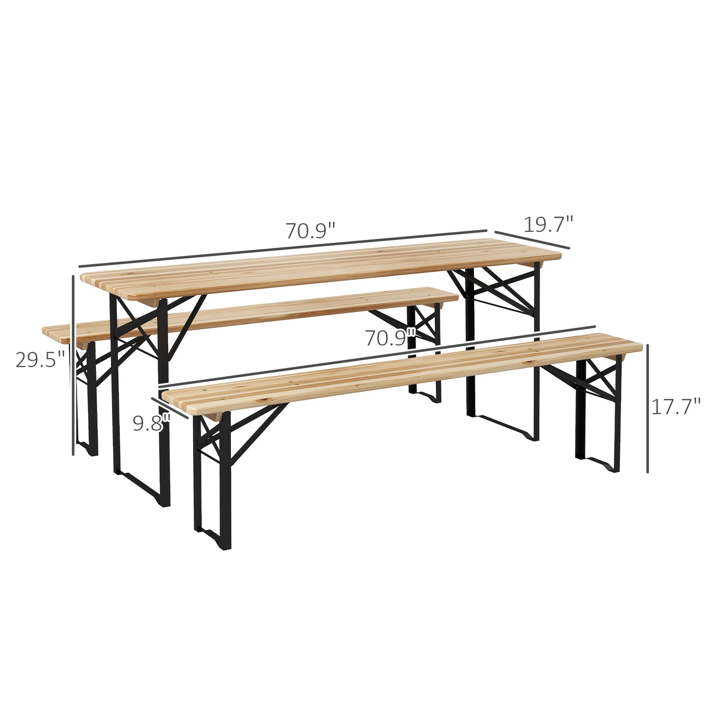 6' Portable Picnic Table and Bench Set